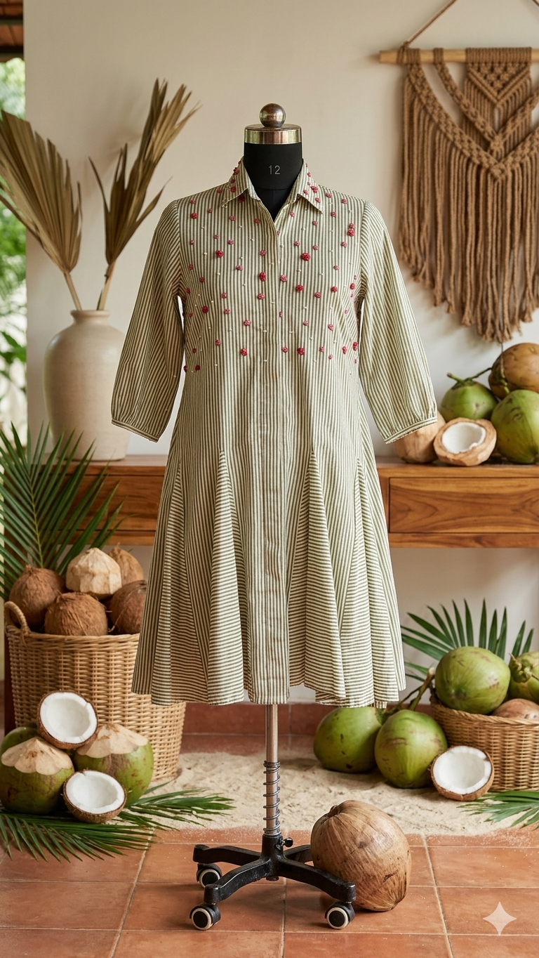 Rose Strips Dress