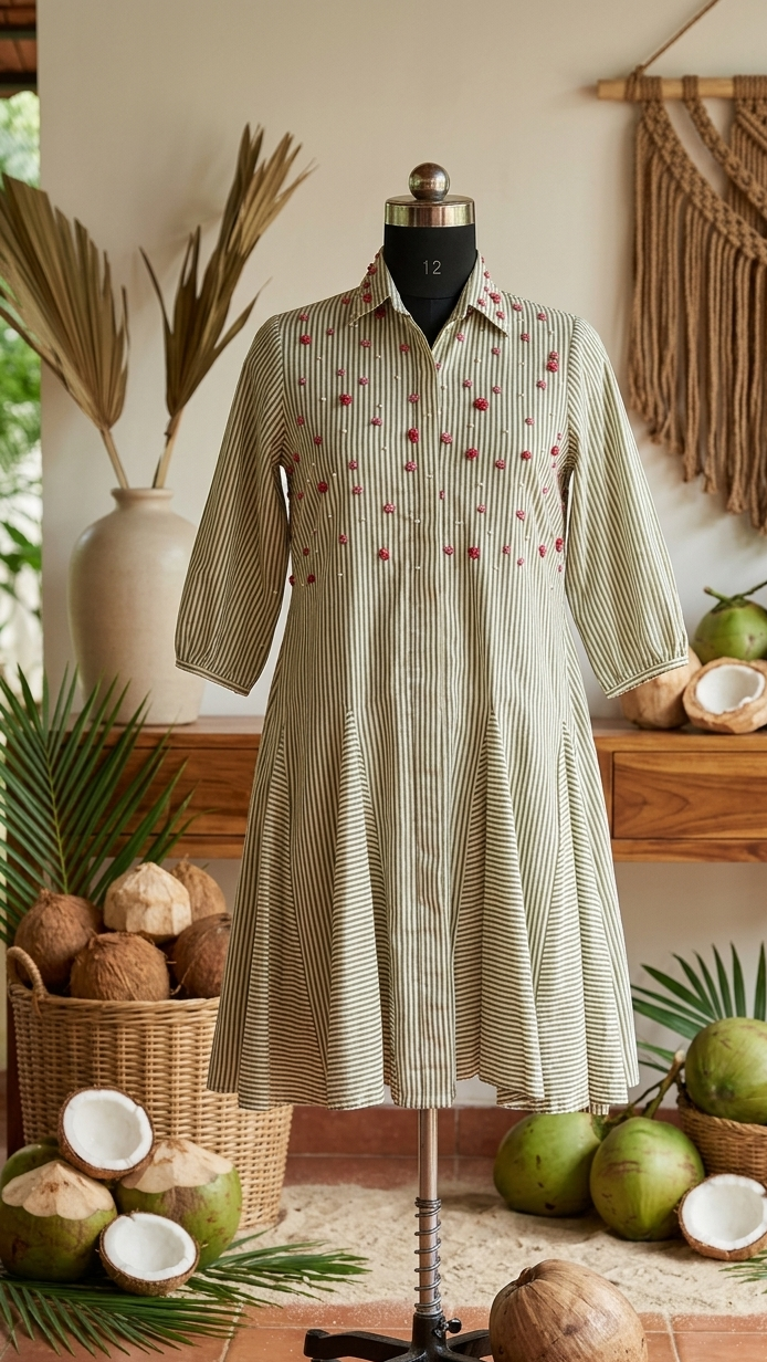 Rose Strips Dress