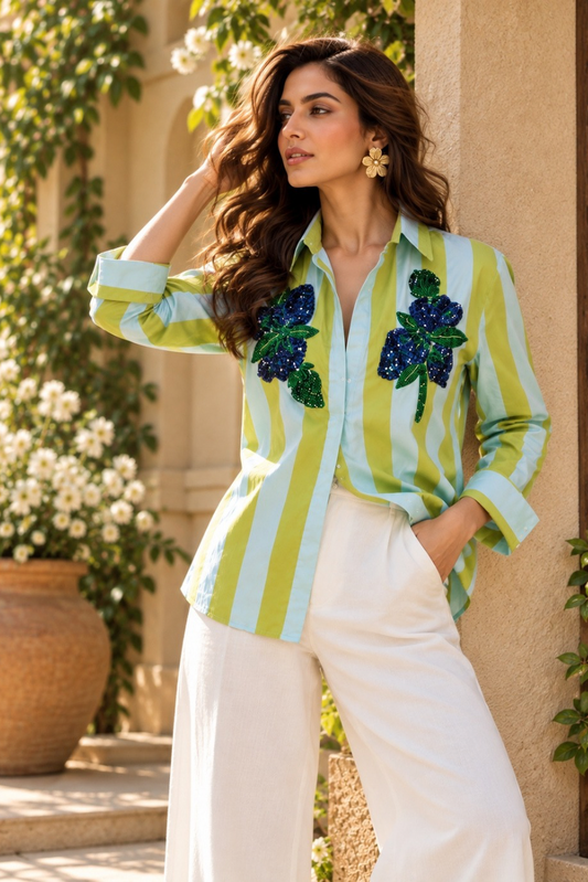 Flower Power Green Shirt
