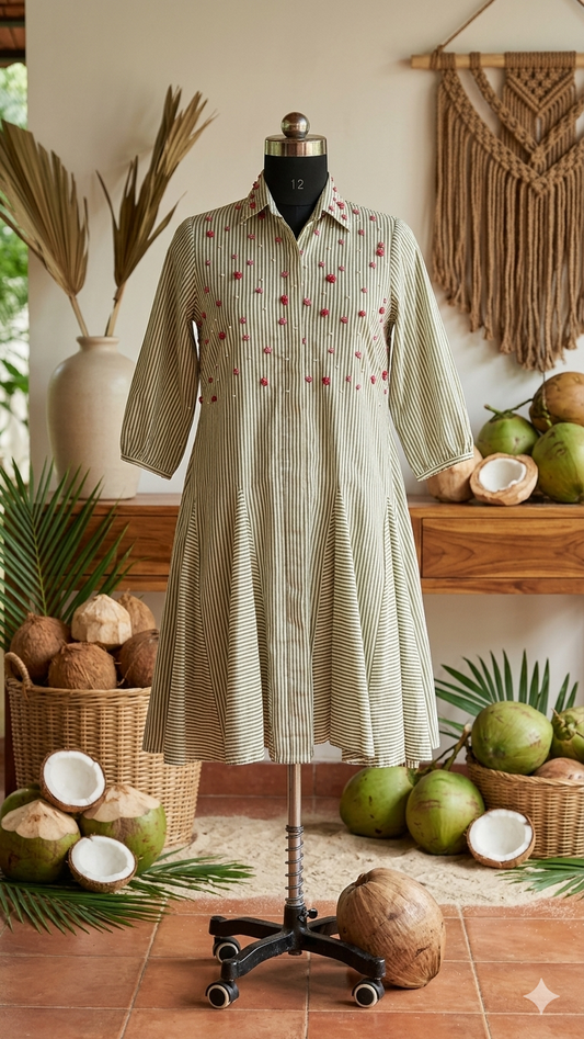 Rose Strips Dress