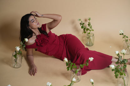 Zinnia Red Skirt Top