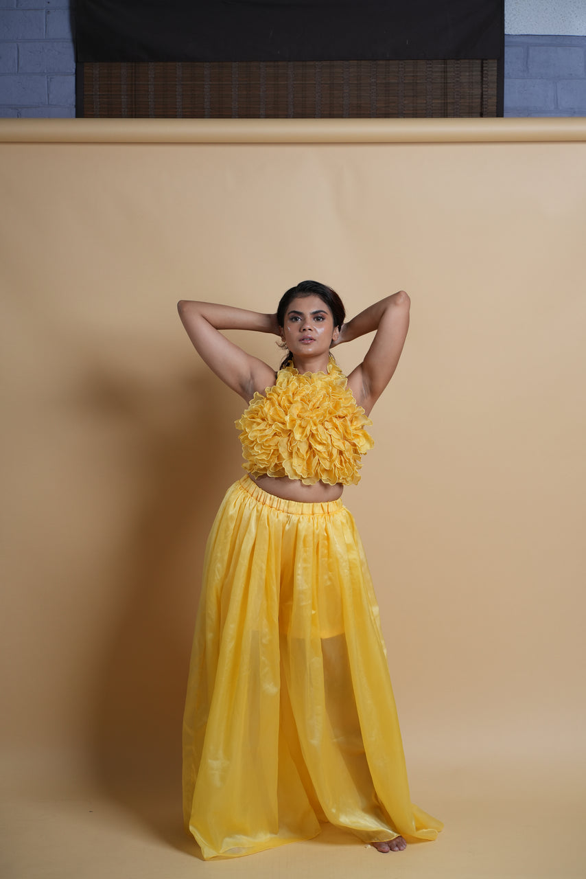 Yellow Marigold Skirt Top