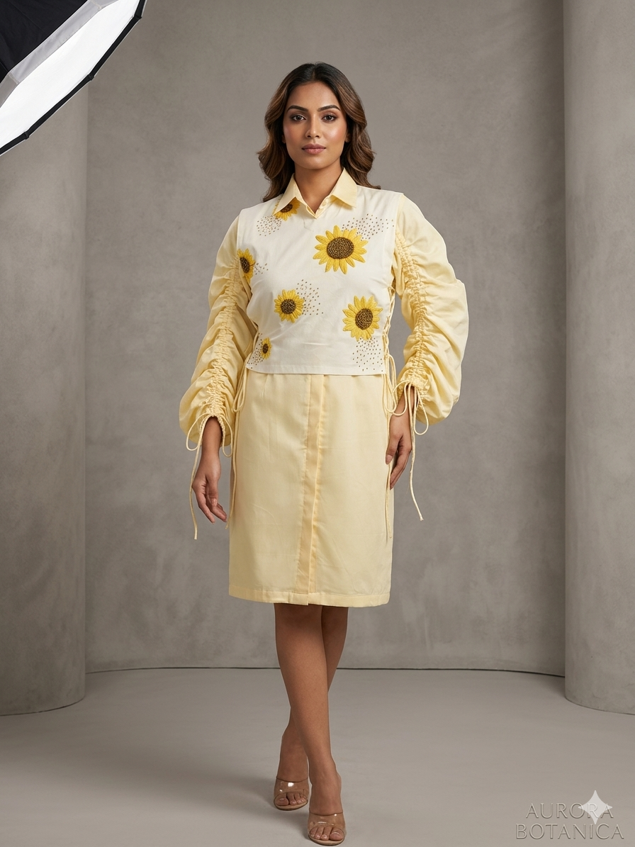 Sunflower bib dress