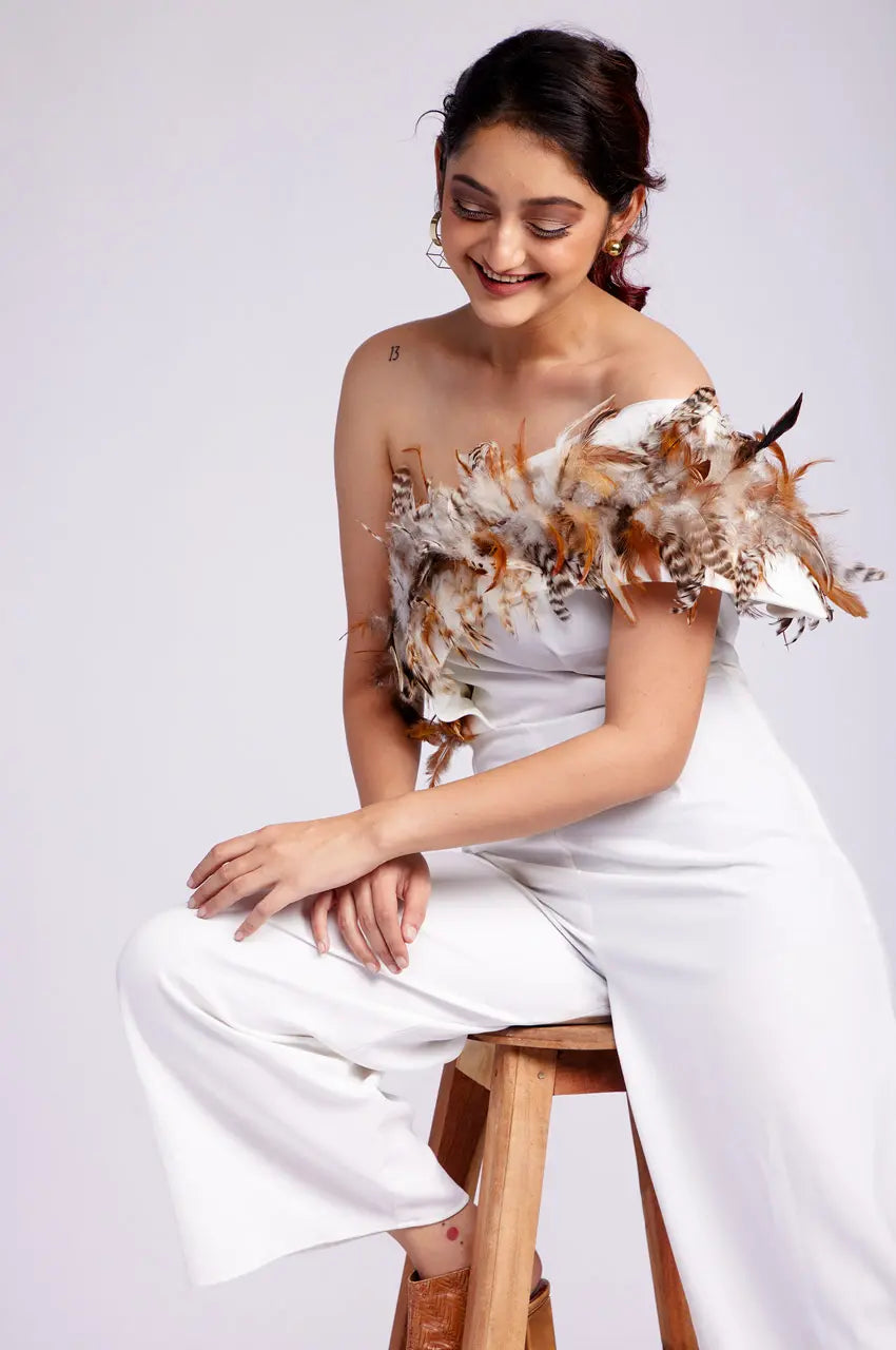 Ara Feather Jumpsuit