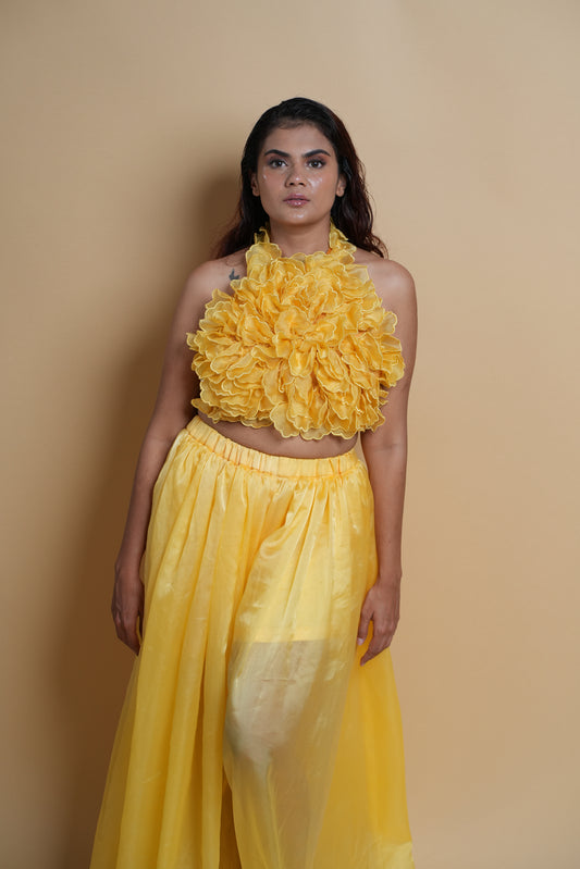 Yellow Marigold Skirt Top