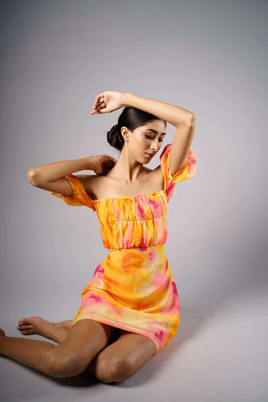 Tie Dye Backless Dress